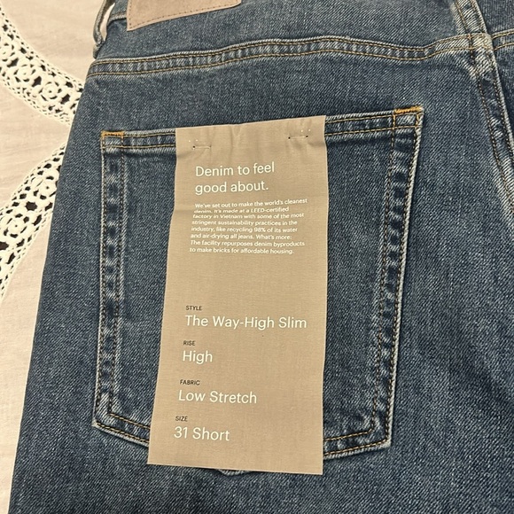 EVERLANE The Way High Slim Dark Wash Jeans Women Size 31 Short - Picture 12 of 15